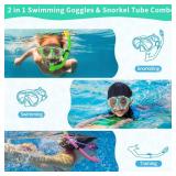 Gintenco Kids Snorkel Set, Diving Mask for Children as Unisex Kids Swimming Goggles, Anti-Fog Diving Mask and Dry Top Snorkel Combo Set for Junior and Youth PURPLE