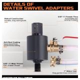 KSEIBI 619578 Water Swivel Adapters for Core Bits, 5/8-11 Female Thread Diamond Wet Core Bit Adapter, Well Drilling Equipment