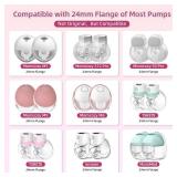 Flange Inserts 13/15/17/19/21mm 5pcs,Suitable for Medela,Spectra 24mm Shields/Flanges,Compatible with Momcozy S12 Pro/S9 Pro/S9/S12 Wearable Breast Pump,Reduce 24mm Tunnel Down to Correct Size