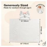 KeaBabies Organic Baby Towel with Hood for Girls, Boys - Soft, Absorbent, 100% Cotton Hooded Baby Towels for Newborns, Infants, Large Hooded Bath Towels for Babies, Kids, Toddler 1-3 (Ella)