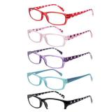 MAEOWN 5 Pack Reading Glasses for Women, Blue Light Blocking Computer Readers, Ease Blurry Vision Dry Eyes Anti UV Glare (Multicolor, 4.5, x)