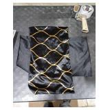 DEZENE 12x20 Inch Gold Velvet Throw Pillow Covers: 2 Pack Rectangular Decorative Pillow Cases for Bedroom Sofa Couch Living Room, Black