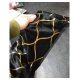 DEZENE 12x20 Inch Gold Velvet Throw Pillow Covers: 2 Pack Rectangular Decorative Pillow Cases for Bedroom Sofa Couch Living Room, Black