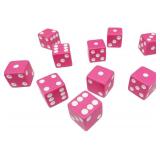 Hobby Monsters 10 Piece Pink 16mm Game Dice with White Pips
