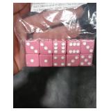 Hobby Monsters 10 Piece Pink 16mm Game Dice with White Pips