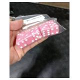 Hobby Monsters 10 Piece Pink 16mm Game Dice with White Pips