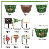 Hooqict 48 Pack Football Cupcake Toppers and Wrappers Football Cupcake Decorations Game Day Party Supplies Cupcake Picks for Sports Theme Birthday Party Decorations