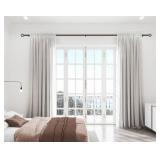 KAMANINA Bronze Curtain Rod for Windows 66 to 120 Inch (5.5-10ft), 1 Inch Heavy Duty Curtain Rods 32 to 120, Long Decorative Single Drapery Rods, Twisted Cage End