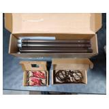 KAMANINA Bronze Curtain Rod for Windows 66 to 120 Inch (5.5-10ft), 1 Inch Heavy Duty Curtain Rods 32 to 120, Long Decorative Single Drapery Rods, Twisted Cage End