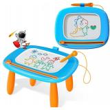 Kikidex Magnetic Drawing Board, Toddler Girl Toys for 1-2 Year Old, Doodle Board Pad Learning and Educational Toys for 1 2 3 Year Old Baby Kids Birthday Gift(Light Blue)