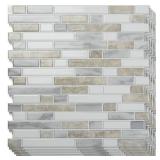 Art3d 10-Sheet Heavy-Duty Peel and Stick Backsplash, Waterproof Wall Tiles Stick on Kitchen Backsplash Living Space, Beige & White