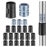 Otoolling 3/4 Wire Shelving Shelf Lock Clips and Pole Butt Connectors for 3/4inch /19.1mm Metal Rack Unit Replacement 4 Pcs Metal Rack Connectors & 18 Pairs Shelf Clips Accessories