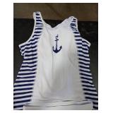 MODLILY Sporty Tankini Swimsuits for Women, Cut Out High stretch Bathing Suits, Slim Tank Top with Boyshorts Medium