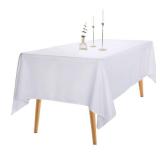 Ascoza 2pack 60x102 Inch White Rectangular Tablecloth 6 Feet Table Cloth in Polyester Fabric for Wedding/Banquet/Restaurant/Parties