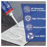 Yeardera Heavy Duty Construction Adhesive, 7.4 Ounce Cement Glue Squeeze Tube, Versatile Construction Glue for Tile, Floor, Stone, Wood, Wall & More, Pack of 1 (CZJS-001)