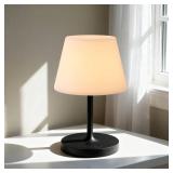 Gileolant Cordless Touch Table Lamp, 4000mAh Rechargeable Small Desk Lamp with 3 Color Temperatures & Stepless Dimming, Portable LED Bedside Lamp for Bedroom, Living Room, Patio & Camping, Bla