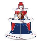 Zopeal Baseball Cupcake Stand Party Decorations 3 Tier Baseball Dessert Cup Cake Table Displays Sports Theme Cupcake Holder Concession Tower Stand Decorations for Sports Birthday Party Supplies