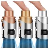 HYZ 3-Pack Champagne Stoppers Wine Saver, Sparkling Wine Vaccum Stoppers with Built-in Pump for Champagne, Prosecco and Cava - Stainless Steel + ABS Champagne Bottle Stoppers, Rose Gold/Gold/Silver