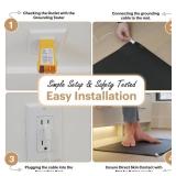 Terra Sol Luxury Grounding Mat for Feet, 24x16in Earthing Mat Grounding Pad for Pain Relief, Inflammation, Better Sleep - Includes 15 ft Cord, Conductivity Tester, Socket Tester for Safe Use