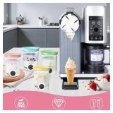 4Pack Creami Swirl Pints and Lids for Ninja Ice Cream Maker NC700 Series, Creami Containers Replacement for Ninja Swirl Soft Serve Makers, Swirl Pints with 4Color Lids, BPA-Free & Dishwasher Safe