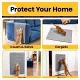 Conlun Cat Scratcher Mat,Natural Sisal Cat Scratch Pad with Hook&Loop Tape,Horizontal Floor Kitty Scratching Pads Rug for Indoor,Pet Furniture Protector for Couch&Carpets&Sofas, Large, Grey