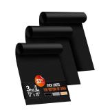 3 Pack Oven Liners for Bottom of Oven, 17x25 Large Heavy Duty Non-Stick Reusable Oven Mat for Electric, Gas, Toaster & Convection Ovens - BPA & PFOA Free, Dishwasher Safe, Kitchen Essentials, Black