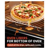 3 Pack Oven Liners for Bottom of Oven, 17x25 Large Heavy Duty Non-Stick Reusable Oven Mat for Electric, Gas, Toaster & Convection Ovens - BPA & PFOA Free, Dishwasher Safe, Kitchen Essentials, Black
