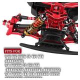 BRCatWPark RC Upgrades Part for 1/10 Big Rock 3S BLX,1/8 Typhon 3S BLX,A-Arm,Shocks,Caster Blocks,Steering Blocks,Stub Axle Carriers,Links,Gearbox,Drive Shaft Axles,Support,Steering,Spline,Red