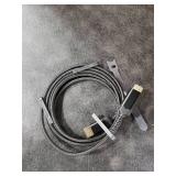 JSAUX 4K DisplayPort to HDMI Cable 6.6FT, DP to HDMI Video UHD 4K@30Hz/2K@60/1080P@120 Nylon Braided DP to HDTV Uni-Directional Cord for Dell, Monitor, Projector, Desktop, AMD, NVIDIA,Lenovo,HP-Black