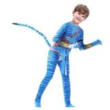 Naeviwth Avatar Costume Kids, Jake Sully Bodysuit Jumpsuit For Boys and Girls Halloween 120