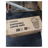 Dailylife 16oz Disposable Coffee Cups with Lids - 100 Count