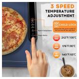 VTAR Rollable Electric Food Warming Mat | 3-Temp Buffet Tray Warmer for Parties | Even Heating, Portable Silicone Design, Auto Shut Off & Child Lock- Blue