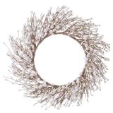 LLZLL White Berry Wreath,20 Inches Winter Wreaths for Front Door Winter Wreaths Christmas Wreath for Winter and Christmas Decor