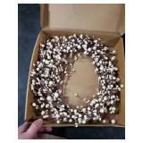 LLZLL White Berry Wreath,20 Inches Winter Wreaths for Front Door Winter Wreaths Christmas Wreath for Winter and Christmas Decor