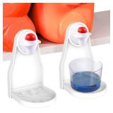 (2 Pack) Laundry Detergent Cup Holder Drip Catcher Organizer Clip Tight on Laundry Bottle Spouts, No More Leaks or Mess with Detergent and Fabric Softener in Laundry Room