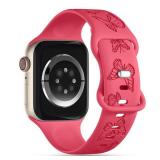 IKANFI Butterfly Engraved Bands Compatible with Apple Watch Band 41mm 40mm 38mm Women, Silicone Sport Strap for iWatch Series SE 10 9 8 7 6 5 4 3 2 1 UltraRR38