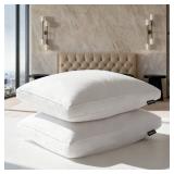 Beautyrest Goose Feather Down Fiber Gusseted Pillows, Hotel Pillow Luxury Bed Pillows, 100% Cotton Cover, Jumbo Size Set of 2