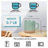 BYCNZB 12oz Coffee Mug Set for 6, Tea Cups with Handle for Coffee, Tea, Cocoa, Milk (Green)