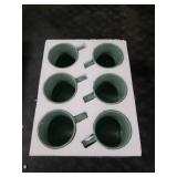 BYCNZB 12oz Coffee Mug Set for 6, Tea Cups with Handle for Coffee, Tea, Cocoa, Milk (Green)