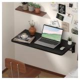 TEAMIX Wall Mounted Desk, Folding Table for Small Spaces, Wall Floating Desk with Heavy Duty Brackets for Laundry Room,Kitchen,Office Storage