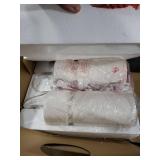 KIVDITZO 24 Ivory Modern Ceramic Bedside Table Lamps Set of 2, Boho Tables Lamps for Living Room with 3-Way Dimmable Bulb, Rustic Nightstand Lamp with Linen Shade for Bedroom Office (Bulbs Included) M