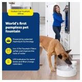 PetSafe Outlast Cat Fountain - Encourages Healthy Hydration - Pump-Free Design with HydroSpin Technology - Automatic Pet Water Bowl - Dishwasher-Safe - Long-Lasting - 128 oz