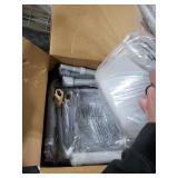 HOMLAND 3-in-1 Bedside Commode Chair with Sturdy Dual-Crossbar Support Construction, Stable Portable Commode Toilet with 7.5Qt Potty Bucket, 350 Lbs Bedside Commodes for Seniors, Silver