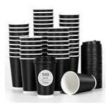 Dailylife 16oz Disposable Coffee Cups with Lids - 100 Count