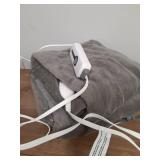 Electric Heated Blanket 50\"x60\" Throw Size, Soft Coral Fleece with 4 Heating Levels and 3 Hours Auto-Off, Machine Washable, Cozy Plush Fabric for Home, Light Grey - Retail: $40