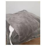 Electric Heated Blanket 50\"x60\" Throw Size, Soft Coral Fleece with 4 Heating Levels and 3 Hours Auto-Off, Machine Washable, Cozy Plush Fabric for Home, Light Grey - Retail: $40