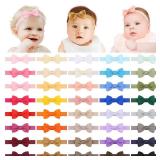 jollybows 40pcs Baby Girls Bows Headbands Elastic Hairband Ribbon Bow Hair Accessories for Newborns Infants Toddlers and Kids - Retail: $10