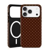 Jusy Compatible with MagSafe Polka Dot Case for iPhone 17 Pro Max, Cute Aesthetic Polka Dots Magnetic Phone Case, Soft TPU and Hard PC Protective Phone Cover for Women Girlsï¼Shinyï¼ - Brown -
