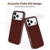 Jusy Compatible with MagSafe Polka Dot Case for iPhone 17 Pro Max, Cute Aesthetic Polka Dots Magnetic Phone Case, Soft TPU and Hard PC Protective Phone Cover for Women Girlsï¼Shinyï¼ - Brown -