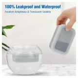 AIMAIAIMAI Compact Leakproof Travel Soap Case, Silicone Travel Soap Container, Portable Soap Box with Drainage Layer, Shatterproof Soap Holder for Bathroom, Gym (Gray) - Retail: $10